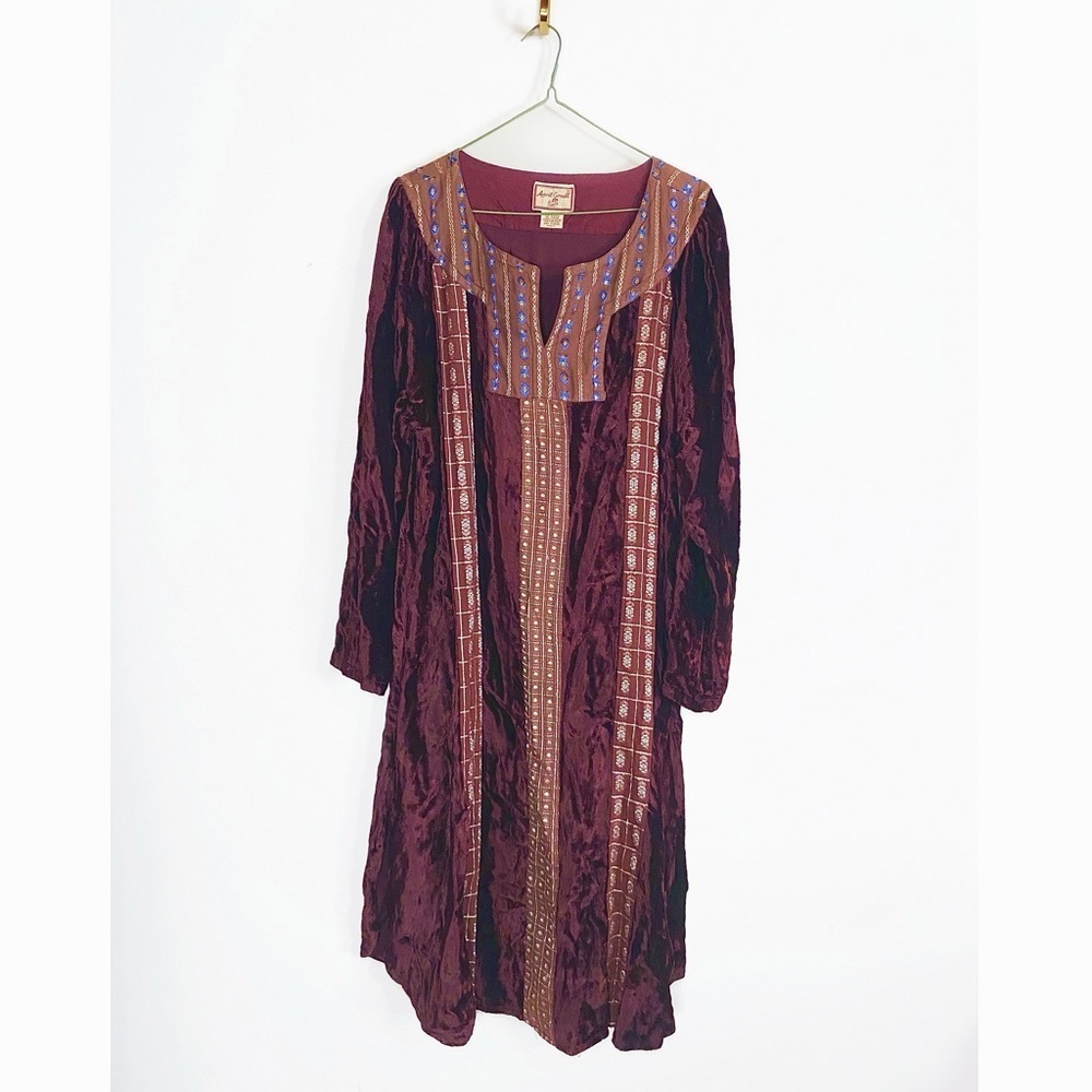 APRIL CORNELL Long sleeve Velvet Dress Womens size M